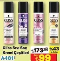 GLİSS SIVI SAÇ KREMİ ÇEŞİTLERİ 200 ML